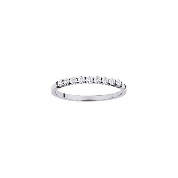 Demi-alliance GRIFFE or blanc 750 /°° diamants 0,26 carat
