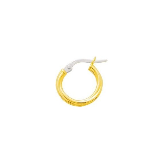 Créoles VALLAURIS or jaune 750/°° fil torsadé 2 mm diamètre 10 mm