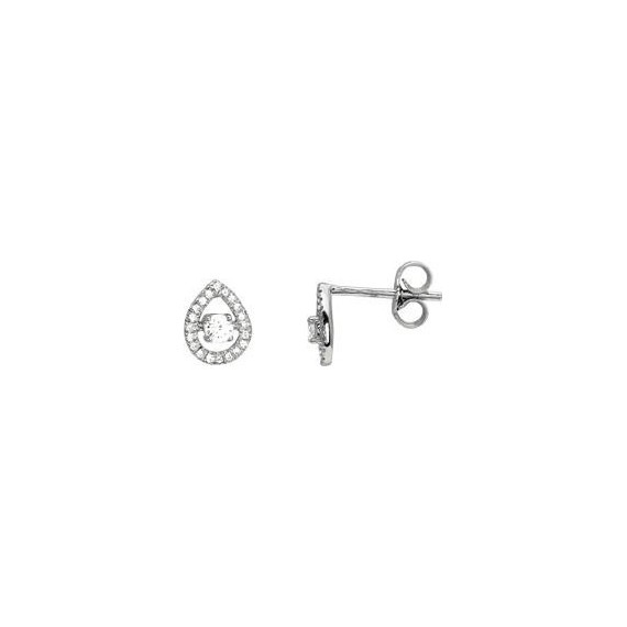 Boucles d'oreilles LIANA or blanc 750 /°° diamants 0,16 carat