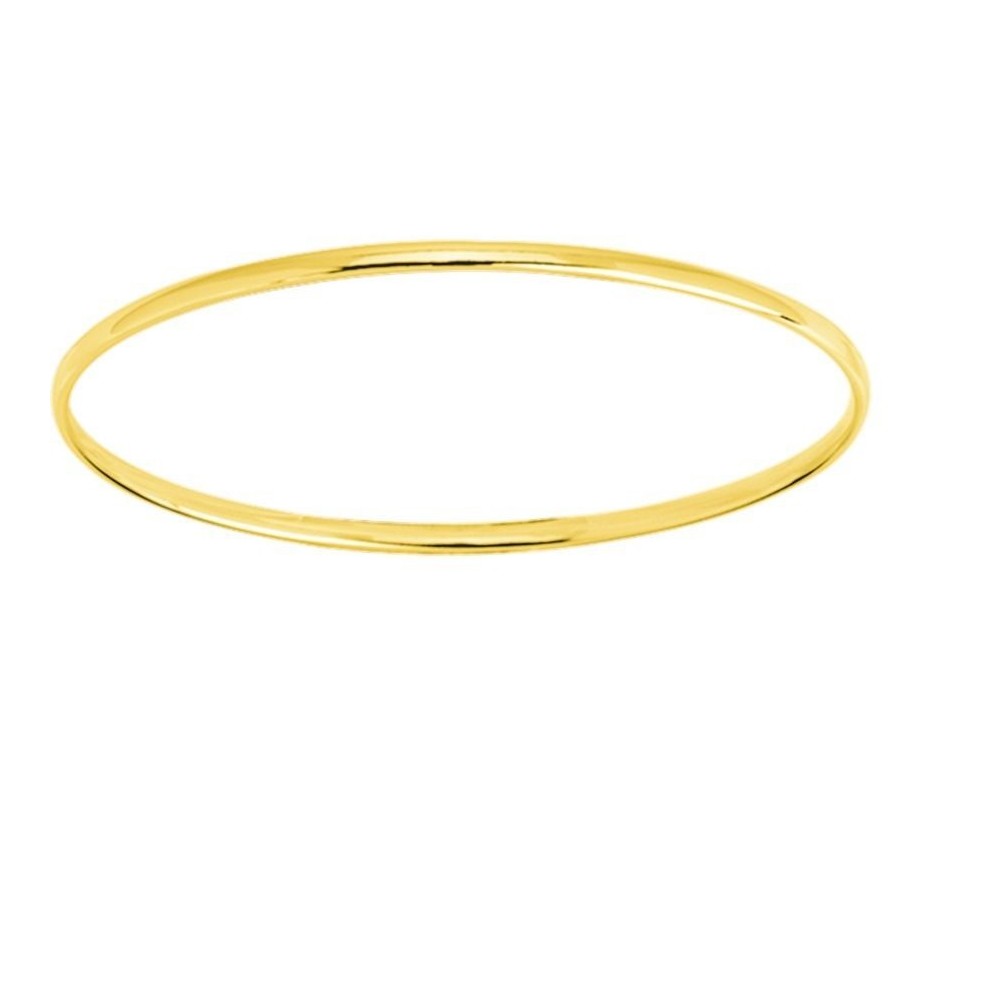 Bracelet ZONZA or jaune 750 /°° jonc fil ovale massif largeur 2.7 mm