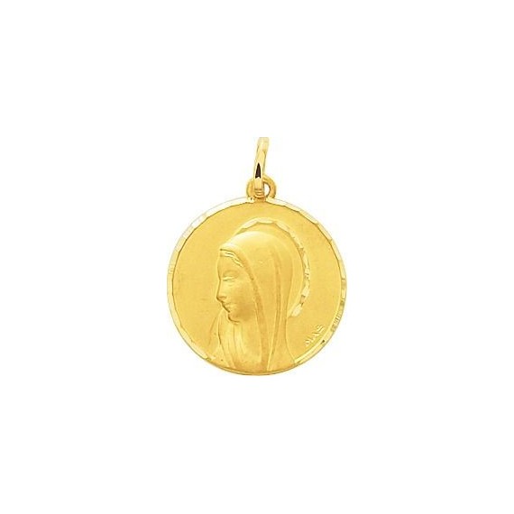 Médaille Vierge SYLVIE or jaune 750 /°° dimensions 16 mm x 14 mm