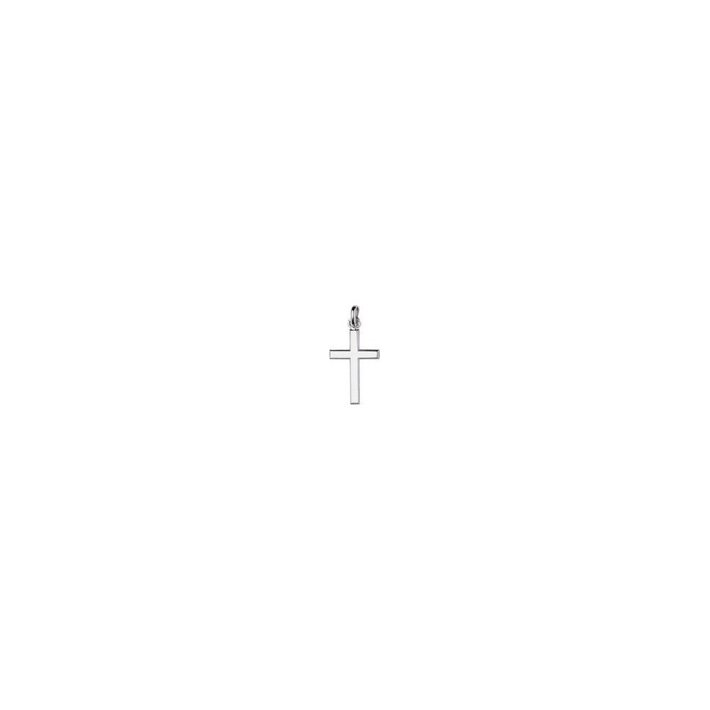 Croix  ELEONOR or blanc 750/°° fil plat rectangulaire 3 mm