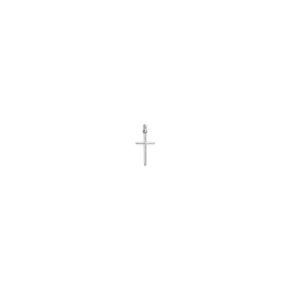 Croix ALYETTE or blanc 750/°° fil bâton rond 2.1 mm