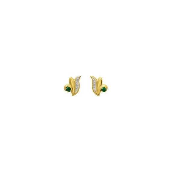 Boucles d'oreilles BRENDA or jaune 750 /°° émeraudes