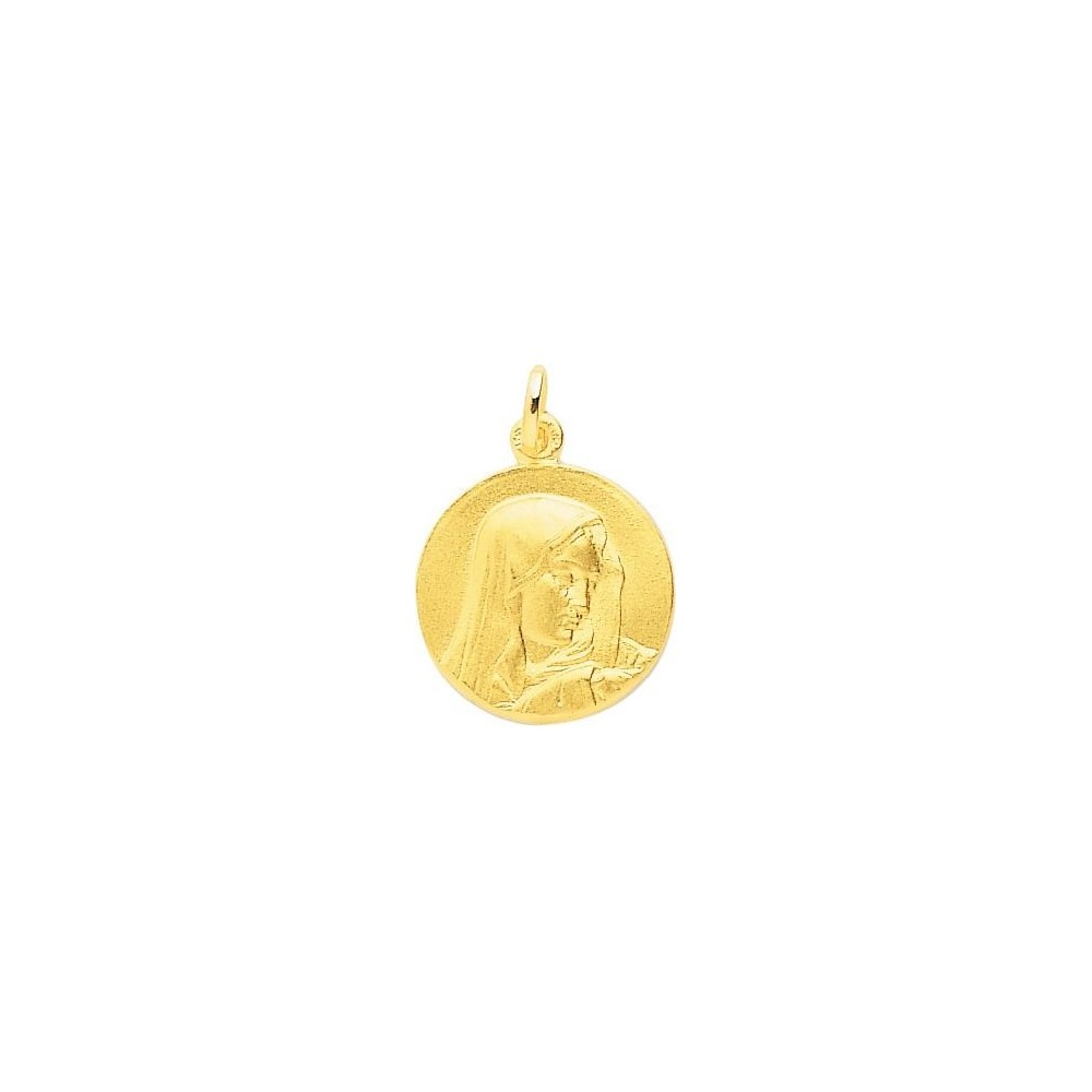 Médaille Vierge JOELLE or jaune 750 /°° diamètre 18 mm