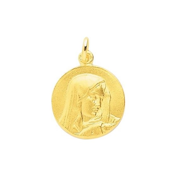 Médaille Vierge JOELLE or jaune 750 /°° diamètre 18 mm