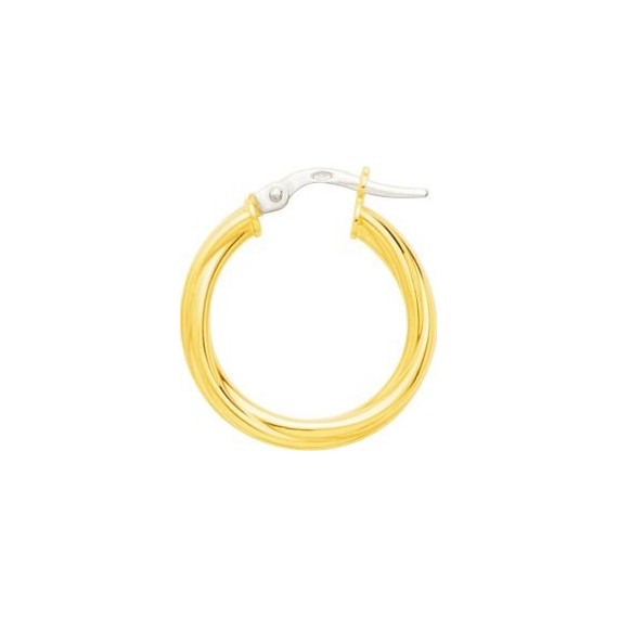 Créoles GARDANNE or jaune 750 /°°  fil torsadé 2.5 mm diamètre 20 mm