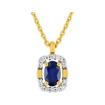Collier MAYRA or jaune 750 /°° diamants saphir bleu