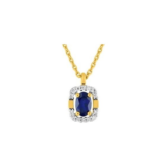 Collier MAYRA or jaune 750 /°° diamants saphir bleu