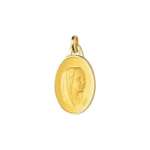 Médaille Vierge FAUSTINE  or blanc 750 /°° dimensions 25 mm x 14 mm