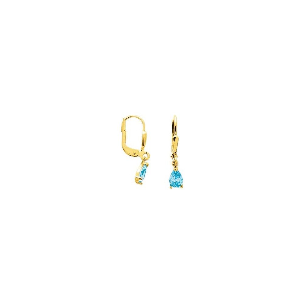 Boucles d'oreilles ANNA or jaune 750 /°° topazes bleues 0.96 carat