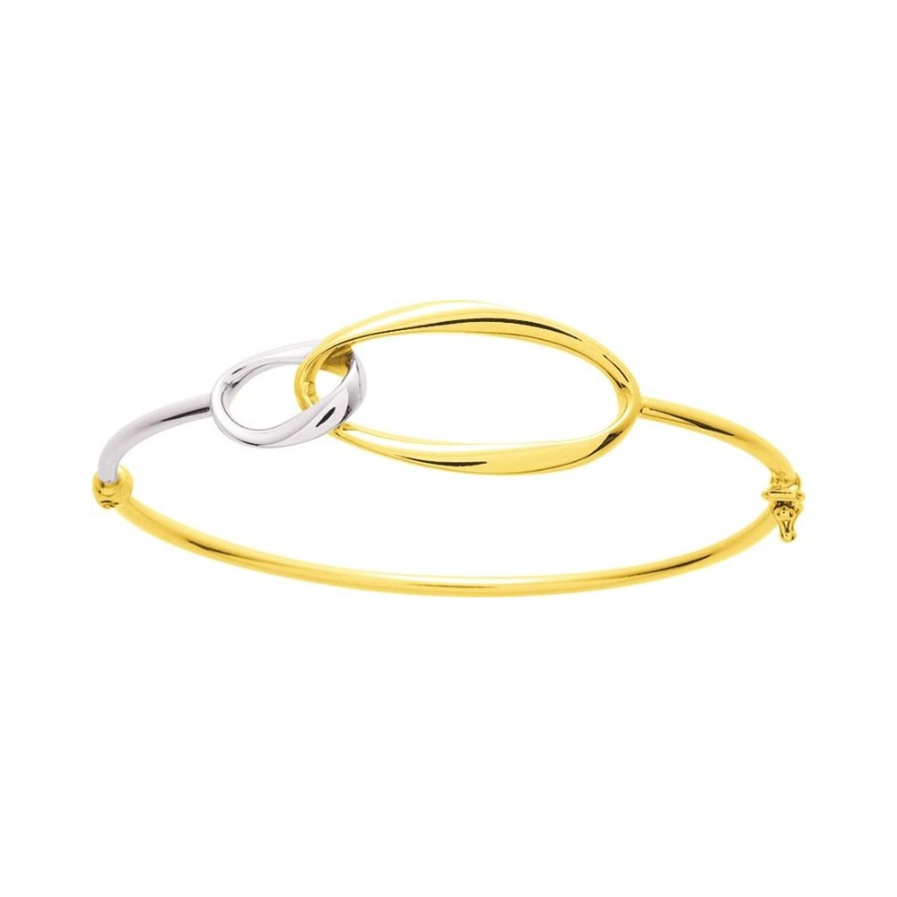 Bracelet MARTINE or jaune or blanc 750/°° largeur 2 mm