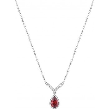 Collier BOURBON or blanc 750 /°° diamants rubis