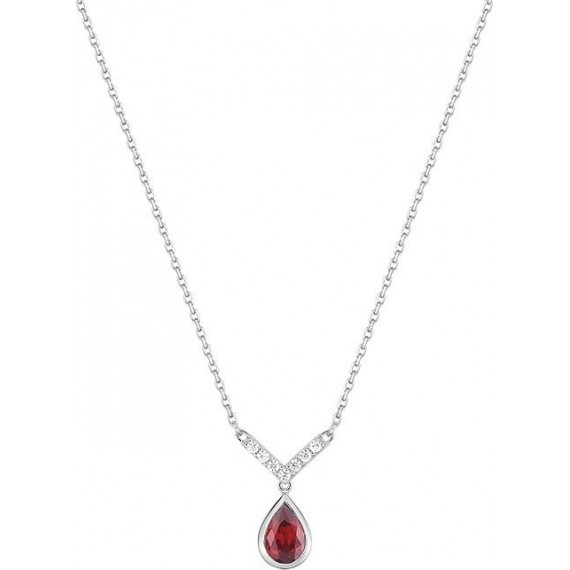 Collier BOURBON or blanc 750 /°° diamants rubis