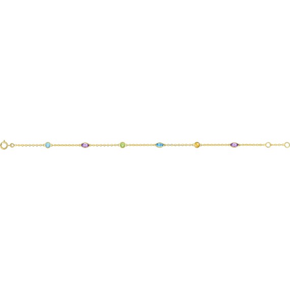 Bracelet DELFINA or jaune 750 /°° semi-précieuses