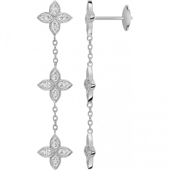 Pendants d'oreilles PETALES or blanc 750/°° diamants 0,62 carat