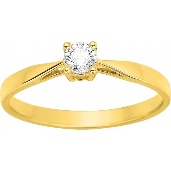 Bague de fiançailles CRIOS or jaune 750 /°° diamant 0,18 carat