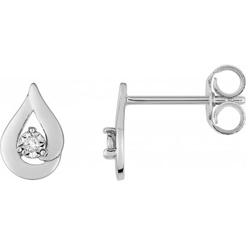 Boucles d'oreilles JENNY or blanc 750 /°° diamants 0,01 carat