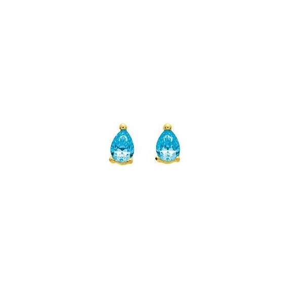 Boucles d'oreilles DERECK or jaune 750/°°°   topazes bleues 0.96 carat