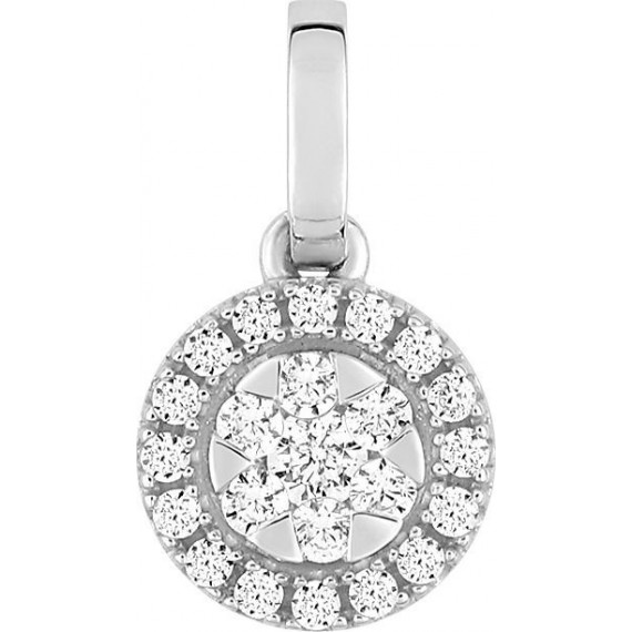 Pendentif PORNICHET or blanc 750 /°° diamants 0,20 carat