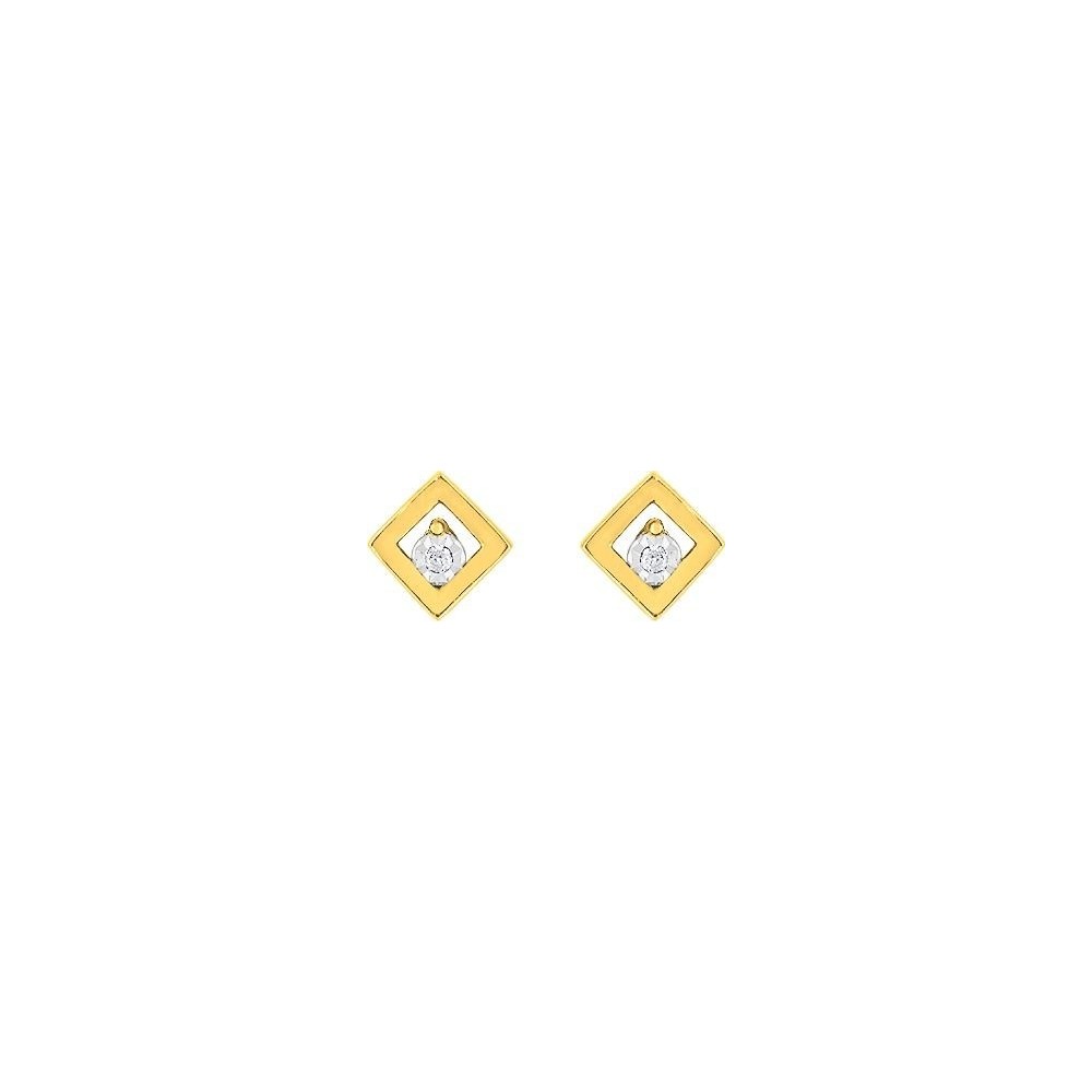 Boucles d'oreilles FINESSE or jaune 750 /°° diamants 0,02 carat