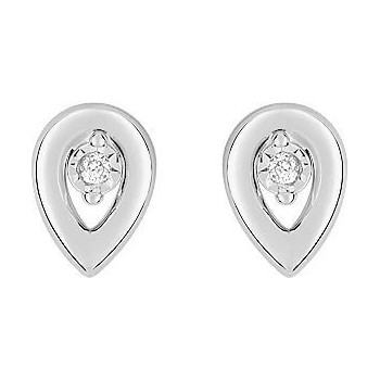 Boucles d'oreilles CHARMEUSE or blanc 750 /°° diamants 0,03 carat