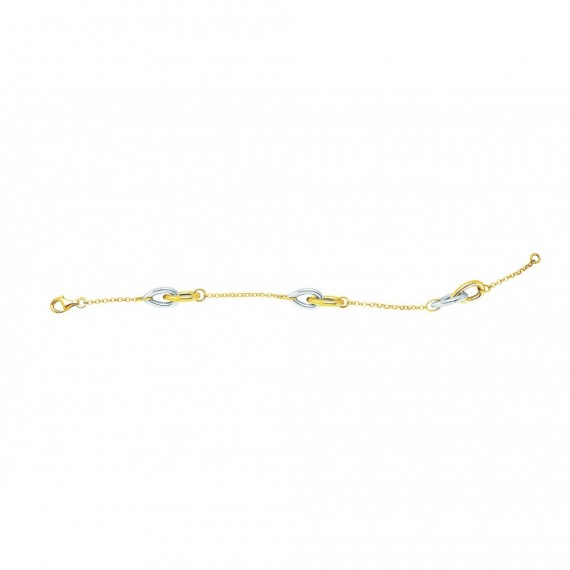 Bracelet ELLIPSE or jaune or blanc 750 /°°