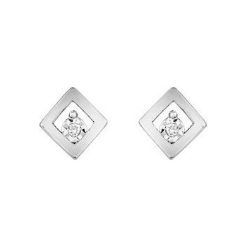 Boucles d'oreilles FINESSE or blanc 750 /°° diamants 0.02 carat