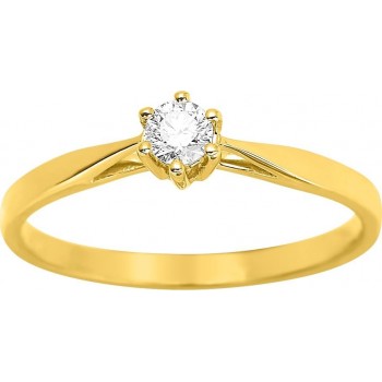 Bague de fiançailles KALEOS or jaune 750 /°° diamant 0,14 carat