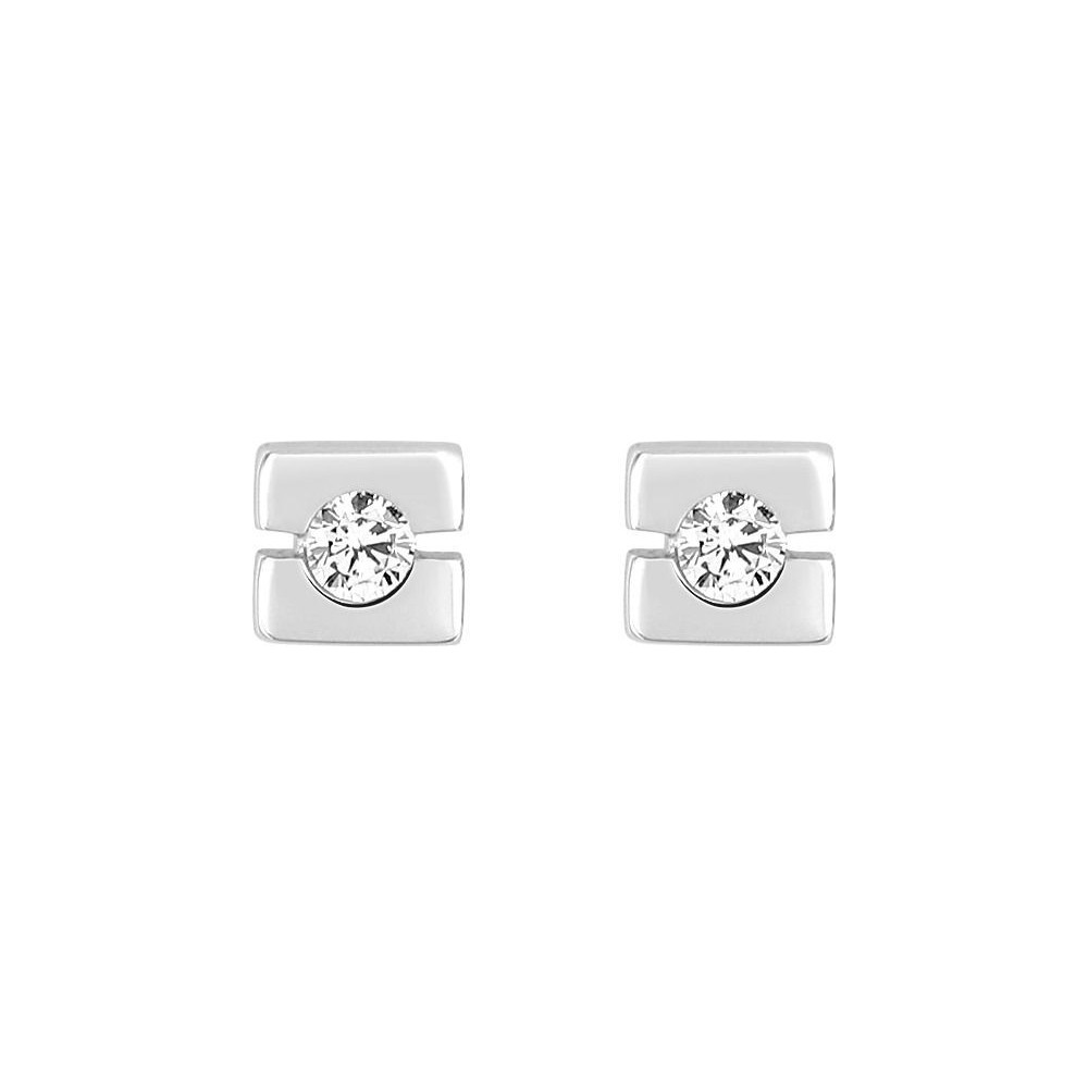 Boucles d'oreilles NORIA or blanc 750 /°° diamants 0,08 carat
