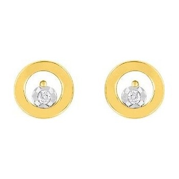 Boucles d'oreilles NICOLE or jaune 750 /°° diamants 0,02 carat