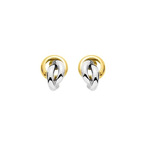 Boucles d'oreilles ISSAMBRES or jaune or blanc 750 /°°