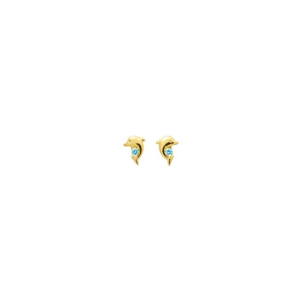 Boucles d'oreilles NAUTILUS or jaune 750 /°° topazes bleues