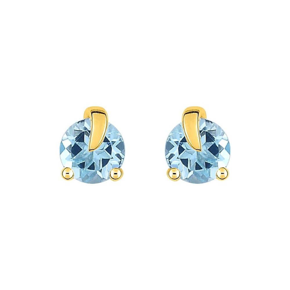 Boucles d'oreilles MANAUS or jaune 750 /°° topazes bleues