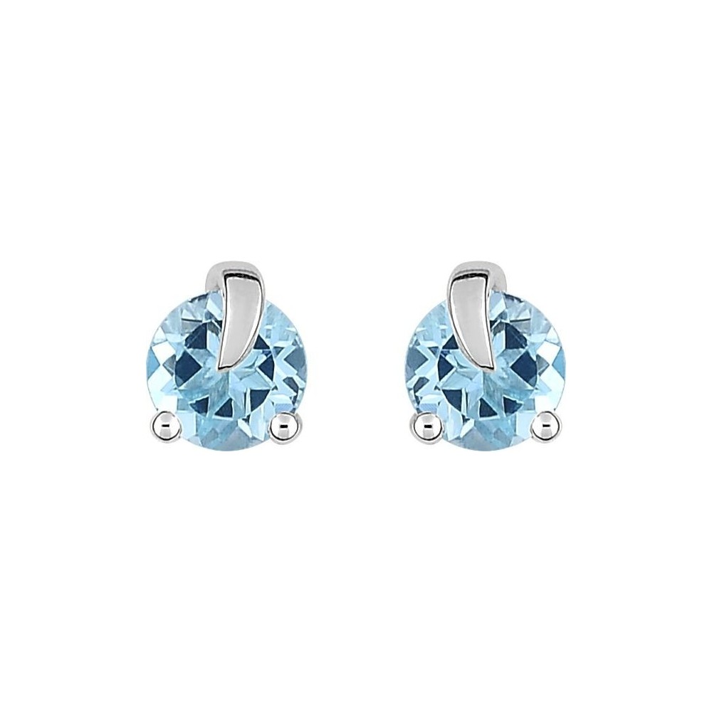 Boucles d'oreilles MANAUS or blanc 750 /°° topazes bleues