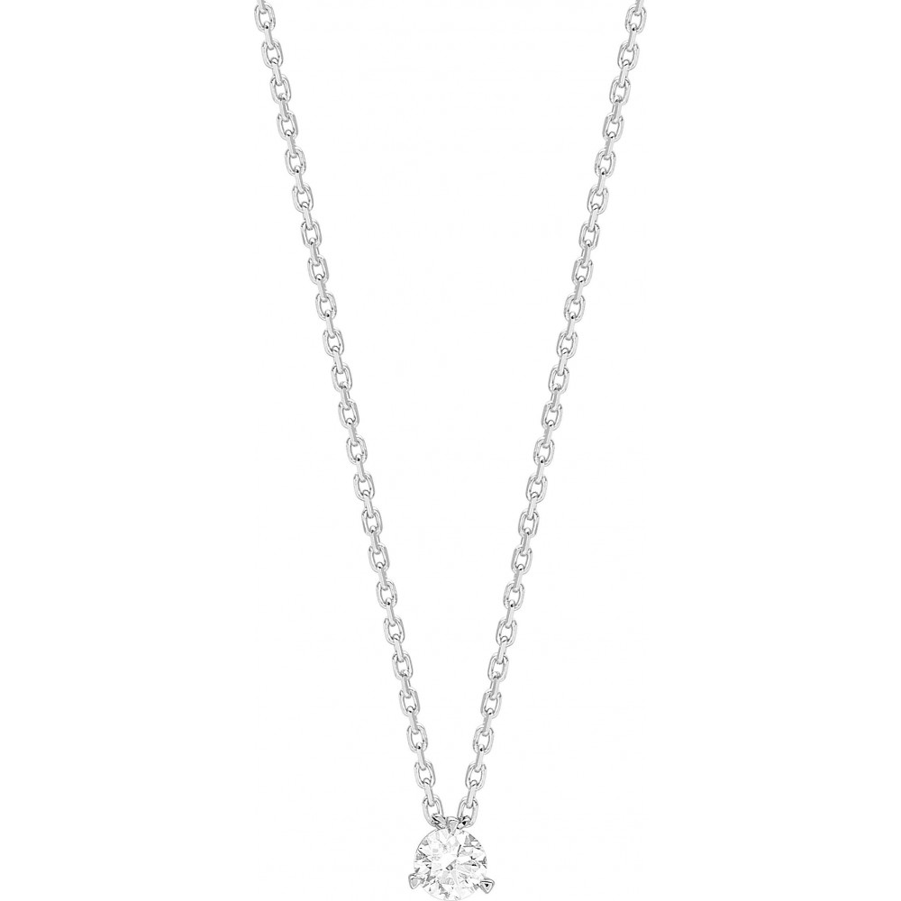 Collier TRIOMPHE or blanc 750 /°° diamant 0,14 carat