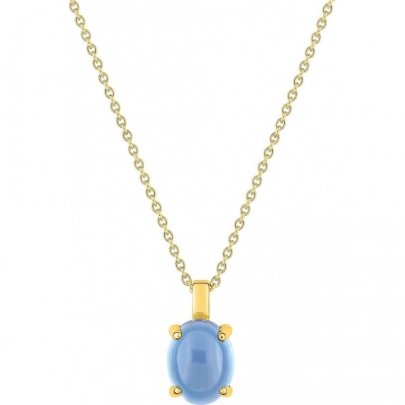 Collier MAJESTIC or jaune 750 /°° topaze bleue London 2.90 carats