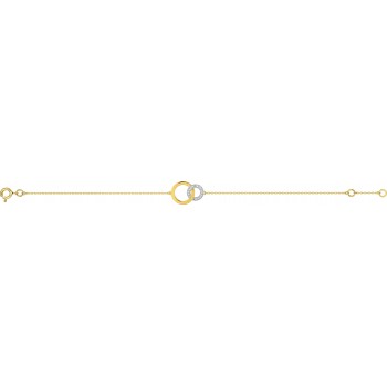 Bracelet LICATA or jaune or blanc 750 /°° diamants 0,04 carat