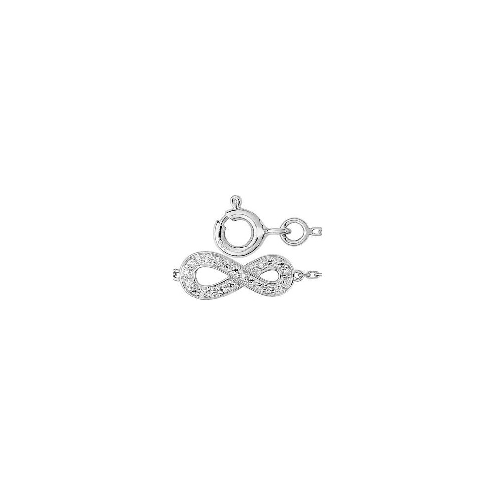 Bracelet EMILIA or blanc 750 /°° diamants 0.04 carat