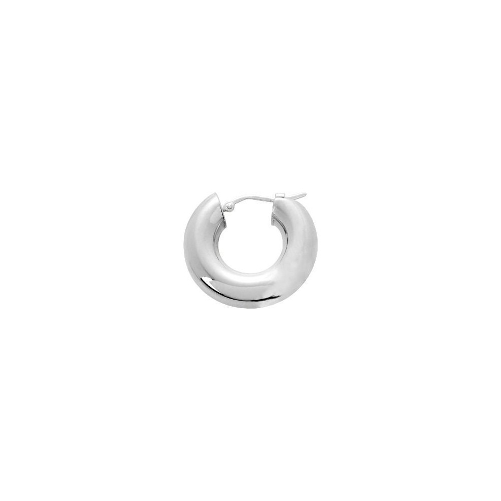 Créoles MENERBES or blanc fil rond 6 mm diamètre 12 mm