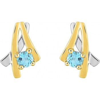 Boucles d'oreilles ALAMA or jaune 750 /°° topazes bleues