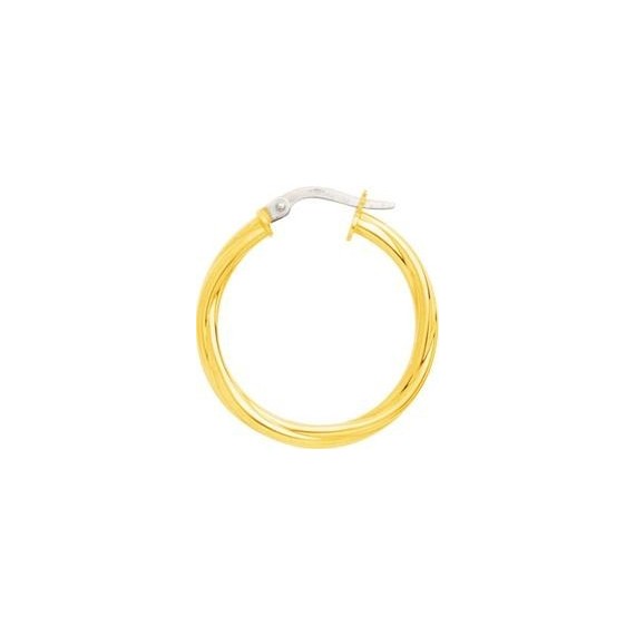 Créoles GARDANNE or jaune 750 /°° fil torsadé 2.5 mm diamètre 25 mm