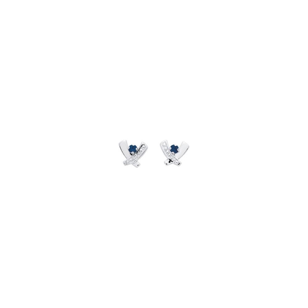 Boucles d'oreilles SOURIRE or blanc 750 /°° saphirs bleus