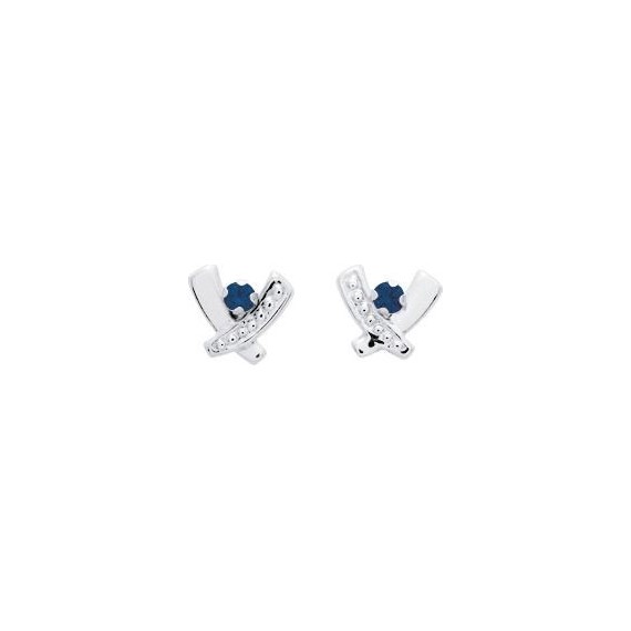 Boucles d'oreilles SOURIRE or blanc 750 /°° saphirs bleus