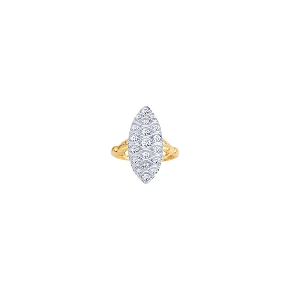 Bague MARQUISE or jaune or blanc 750 /°° diamants 0,48 carat