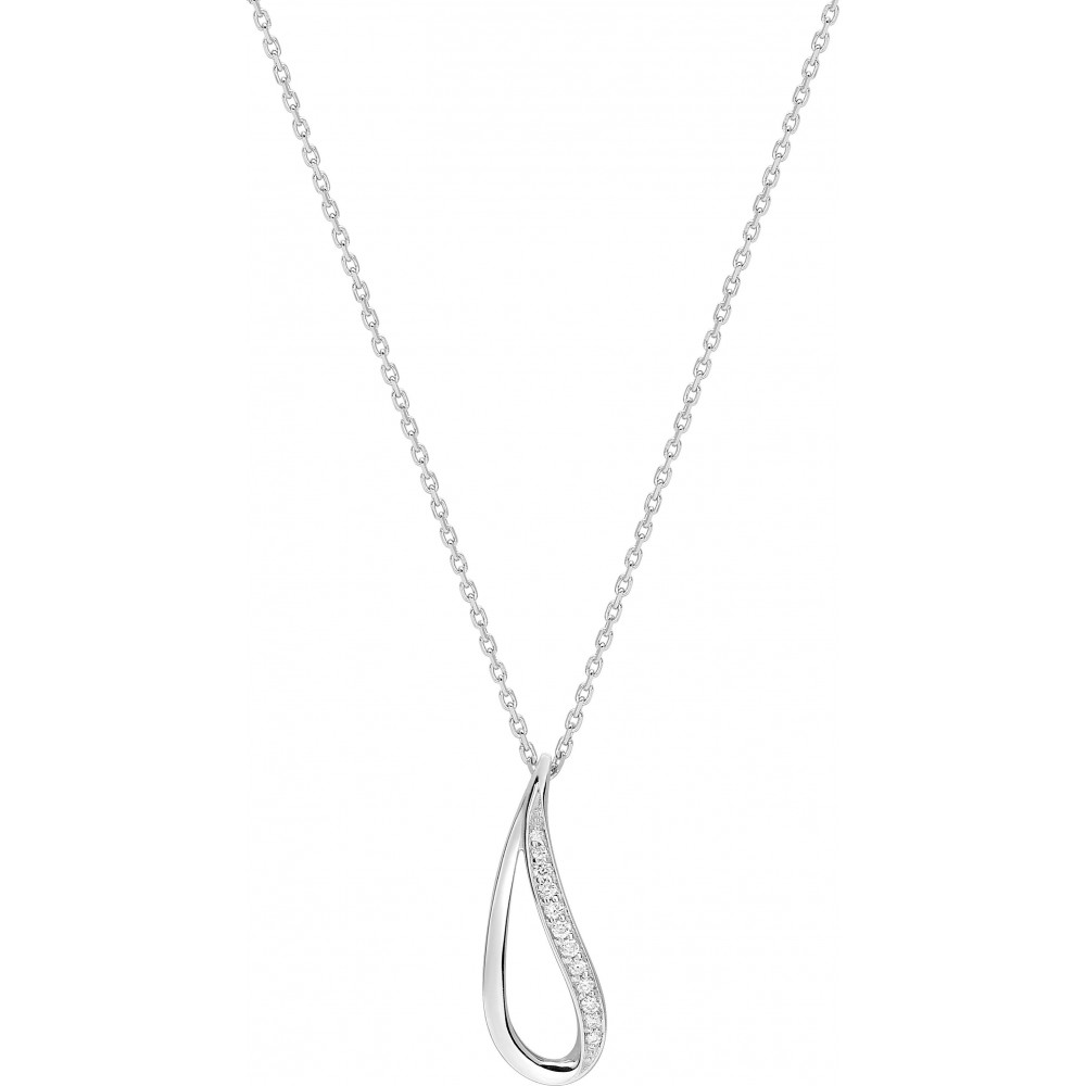 Collier BELLA or blanc 750 /°°° diamants 0,06 carat