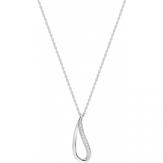 Collier BELLA or blanc 750 /°°° diamants 0,06 carat