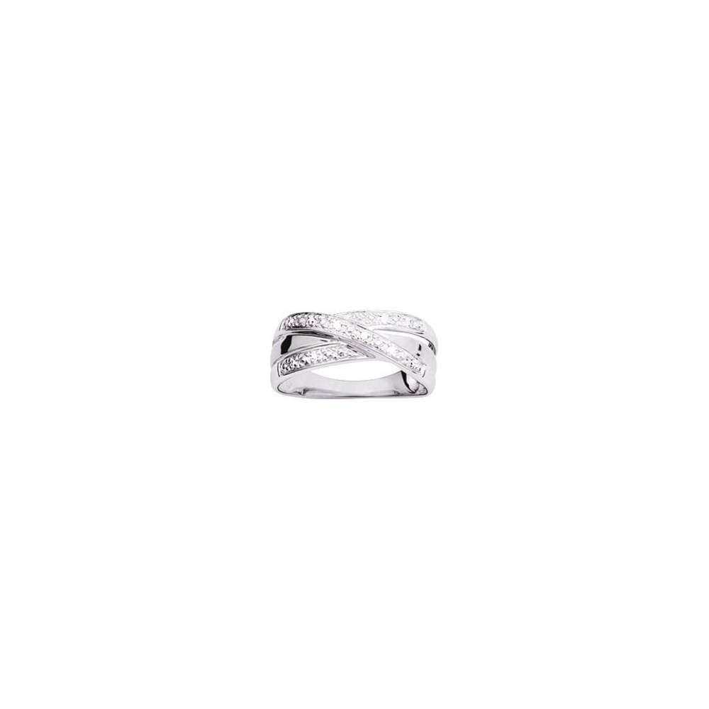 Bague LOUMA or blanc 750 /°° diamants 0,05 carat