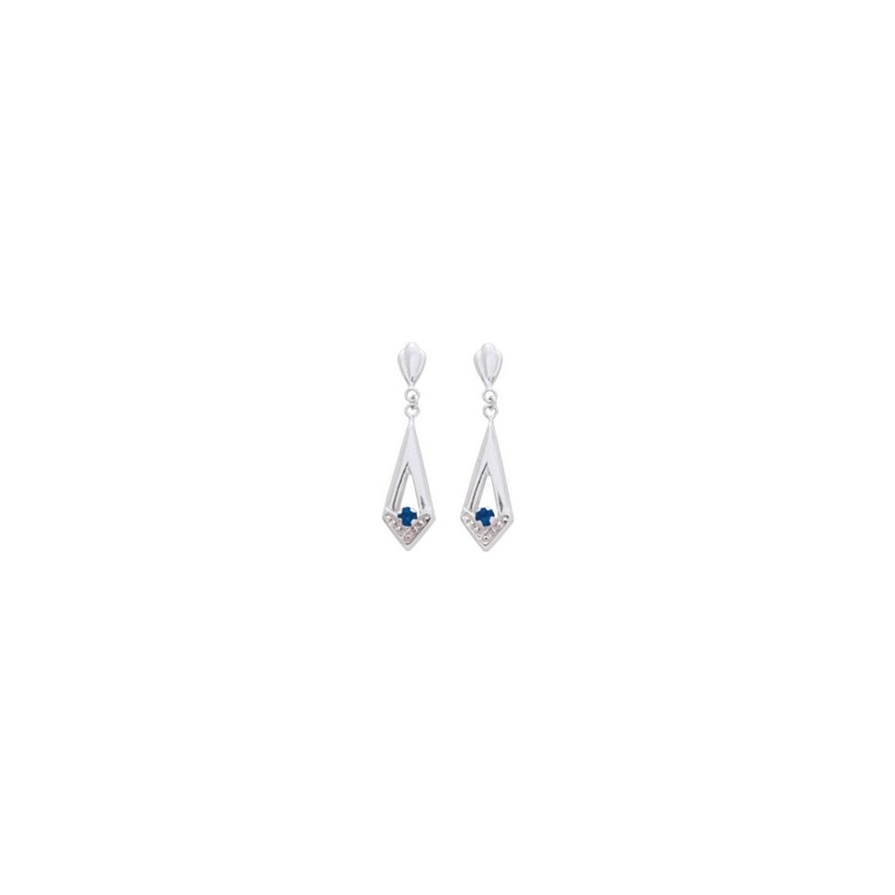 Boucles d'oreilles CHIARA or blanc 750 /°° saphirs bleus