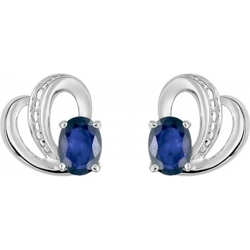 Boucles d'oreilles CHIC or blanc 750 /°° saphirs bleus